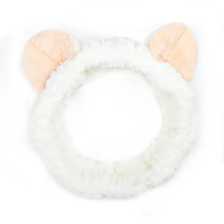 BambooBloom Rabbit Ear Headband Soft Bamboo Fiber With Elastic Strap For Washing And Makeup