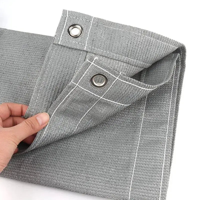 Tewango grey HDPE anti-UV sun shade net with metal grommets for pergola or balcony privacy screen
