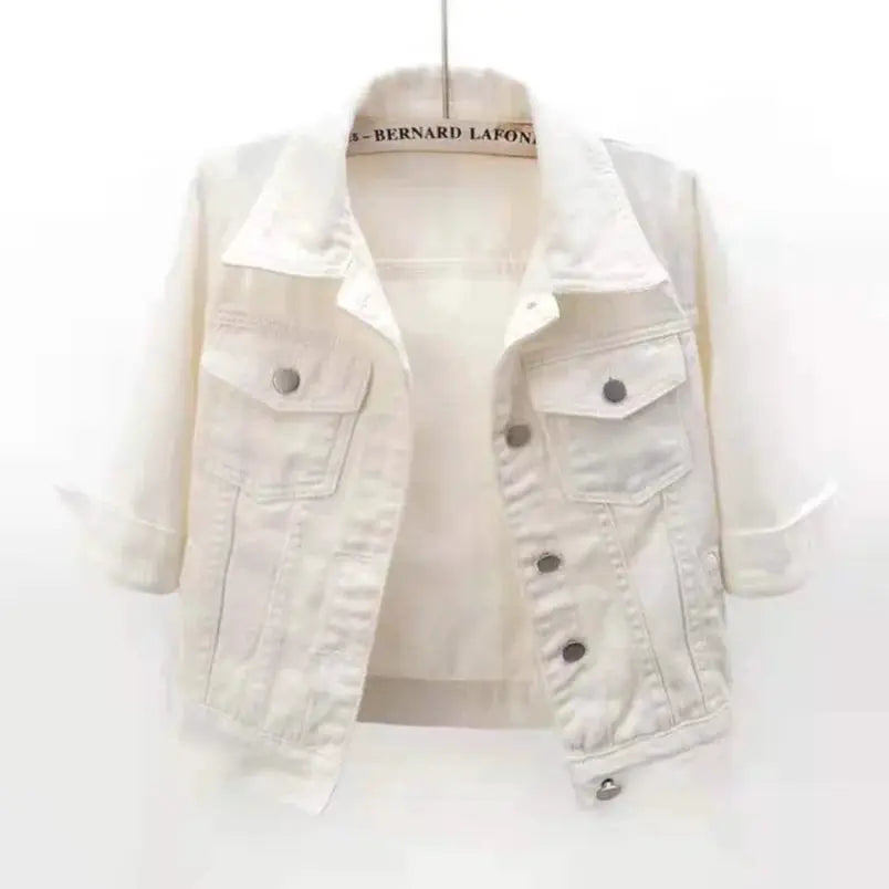 UrbanDenim Women Denim Jacket For Spring And Autumn Turn Down Collar Casual Outerwear