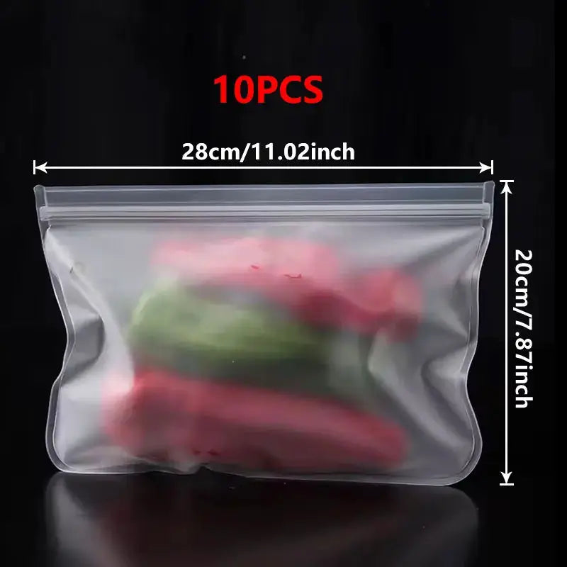 Reusable Silicone Food Storage Bags Leakproof Eco Friendly Freezer Safe Microwave Safe Dishwasher Safe