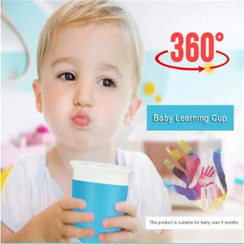 Magic Baby Cup That Turns 360 Degree For Any Angle Leakproof Sippy Cup 240ml With Ergonomic Handle
