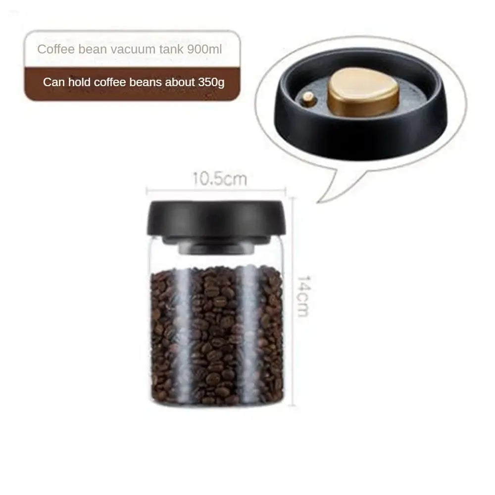 Vacuum Sealed Glass Storage Tank For Coffee Beans And Tea Moisture Proof Airtight Kitchen Food Container