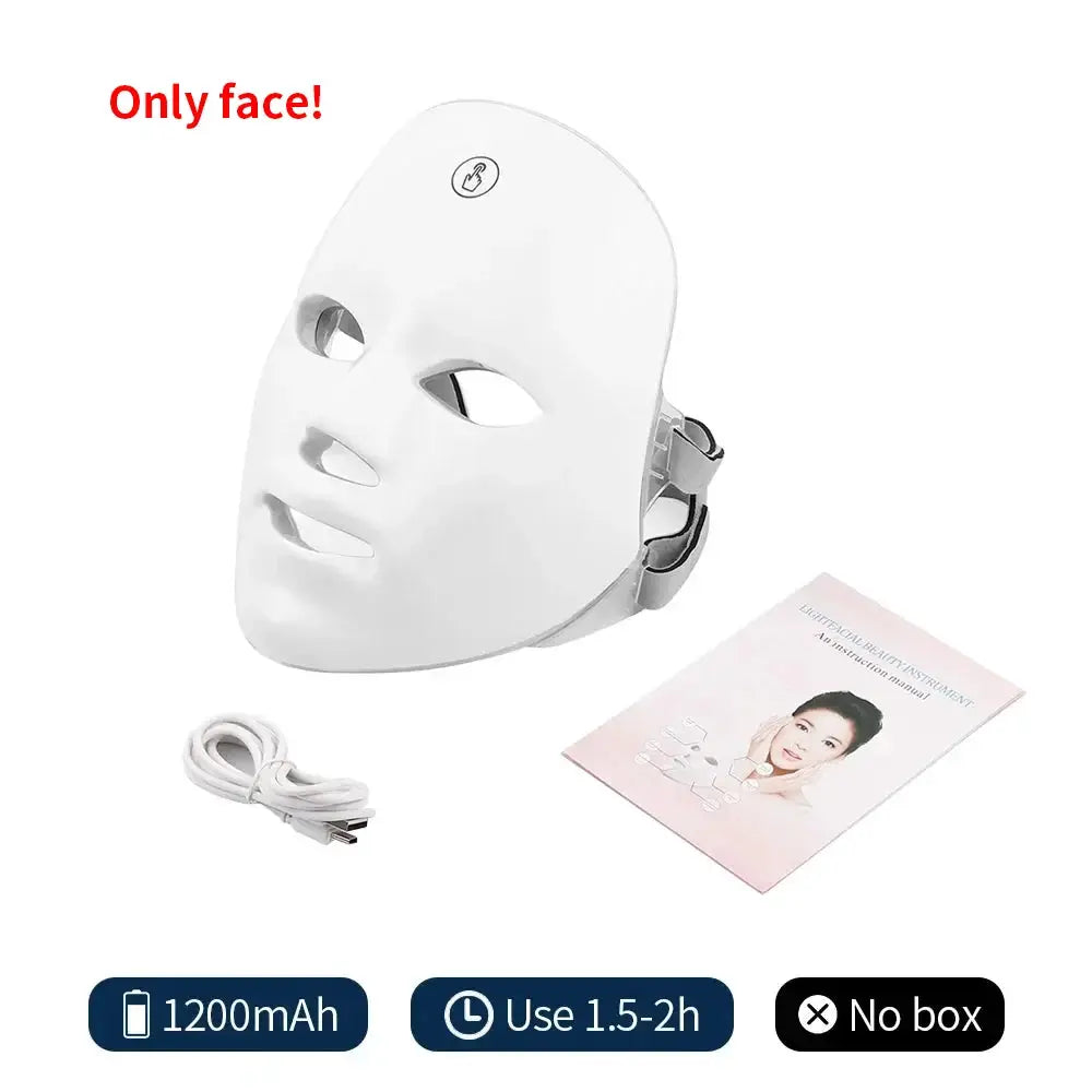 Wireless 7 Color LED Facial Mask Photon Therapy For Skin Rejuvenation