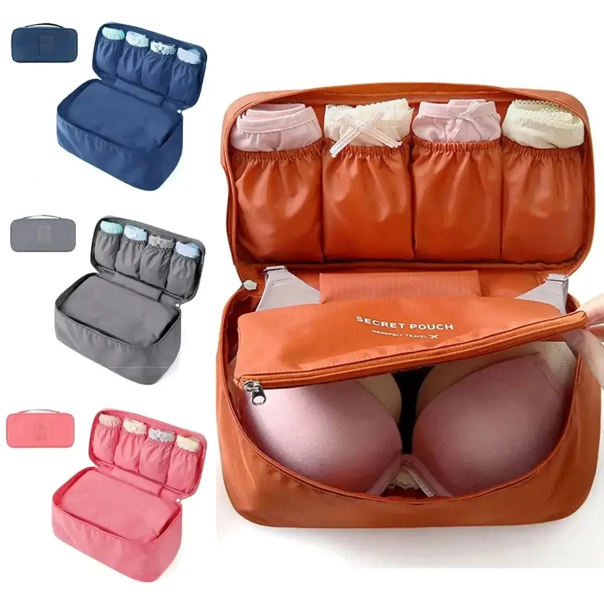 TravelMate Portable Travel Storage Bag Multi Function Bra Underwear Organizer Cosmetic Case Lightweight Design