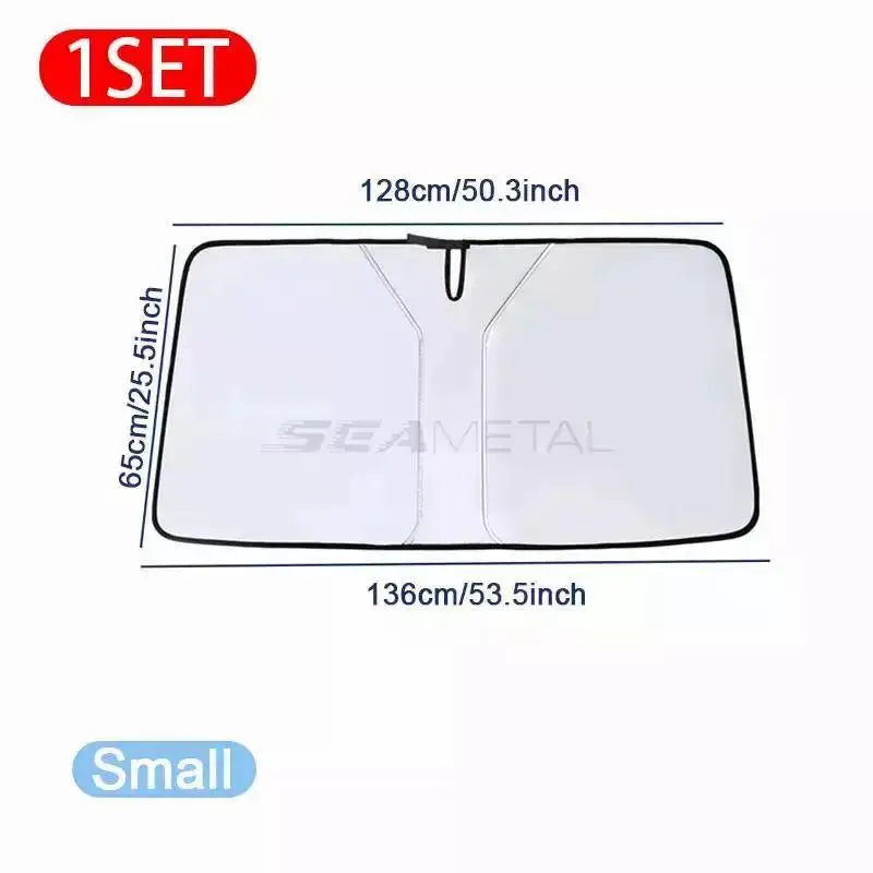 SEAMETAL car windshield sun shade 1 set by Simples Market, 136×65 cm front window coverage