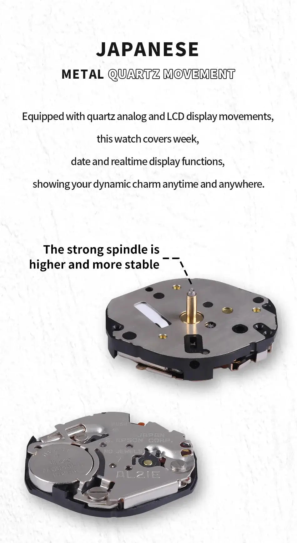 NAVIFORCE sport watch movement components with Japanese metal quartz movement