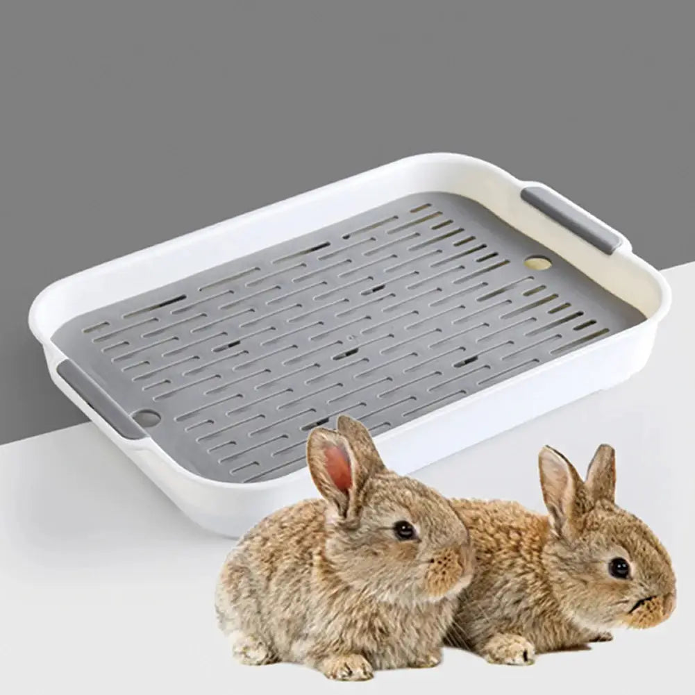 Rabbit Litter Box For Bunnies Ferrets Hamsters Guinea Pigs Small Pets Corner Toilet Tray Durable Odor Resistant Plastic