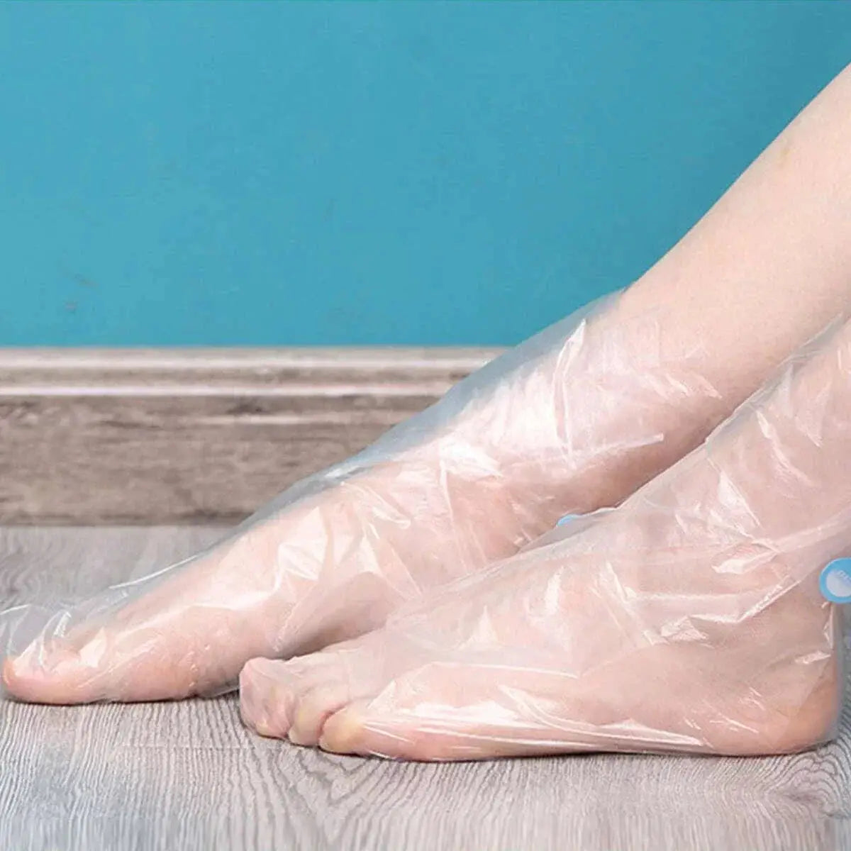 100 Pcs Disposable Foot Mask Covers Transparent Waterproof Plastic for Paraffin Treatments and Foot Care