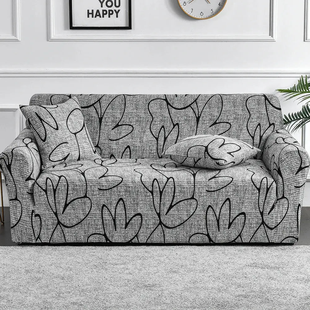 Flower Printed Elastic Sofa Cover Anti Slip Spandex Furniture Protector For Bedroom Living Room Office Decor