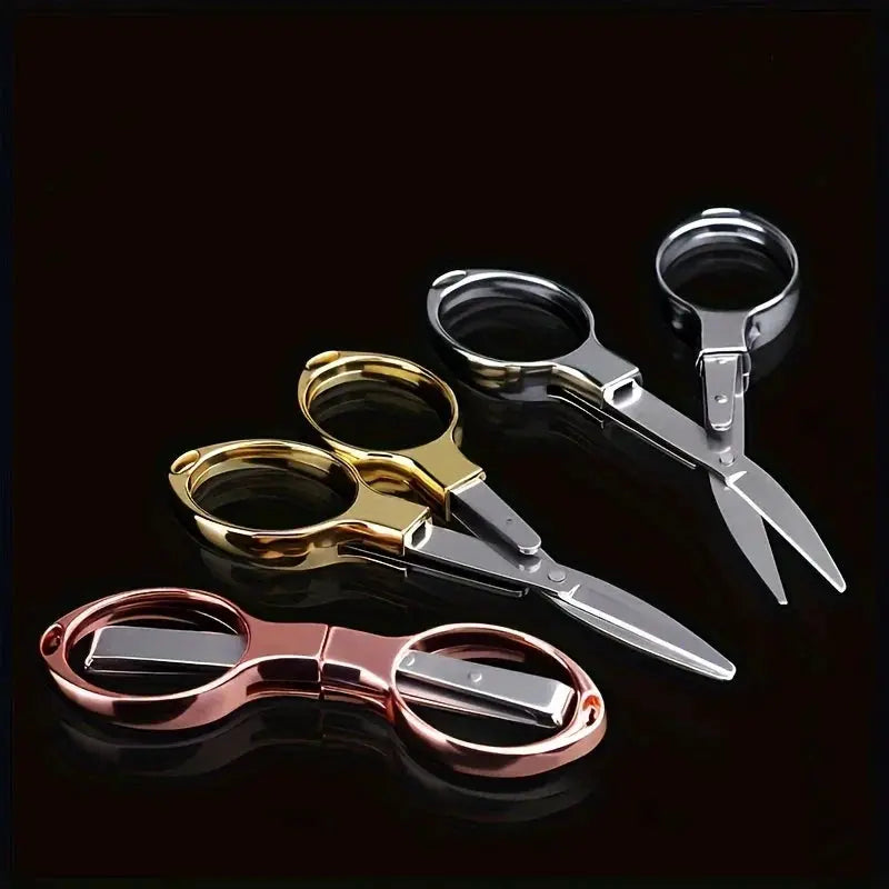 1 Piece Versatile Stainless Steel Folding Scissors Retractable Portable for Travel Outdoor Daily Needs