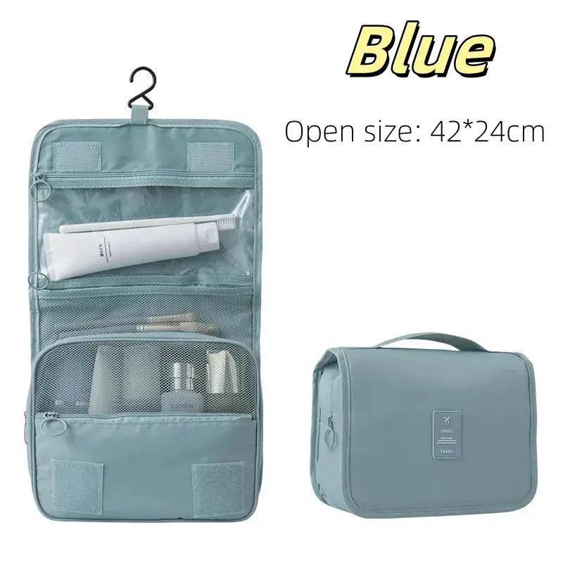 VoyagePro Waterproof Travel Makeup Bag Hanging Toiletries Organizer With Multiple Compartments For Easy Packing