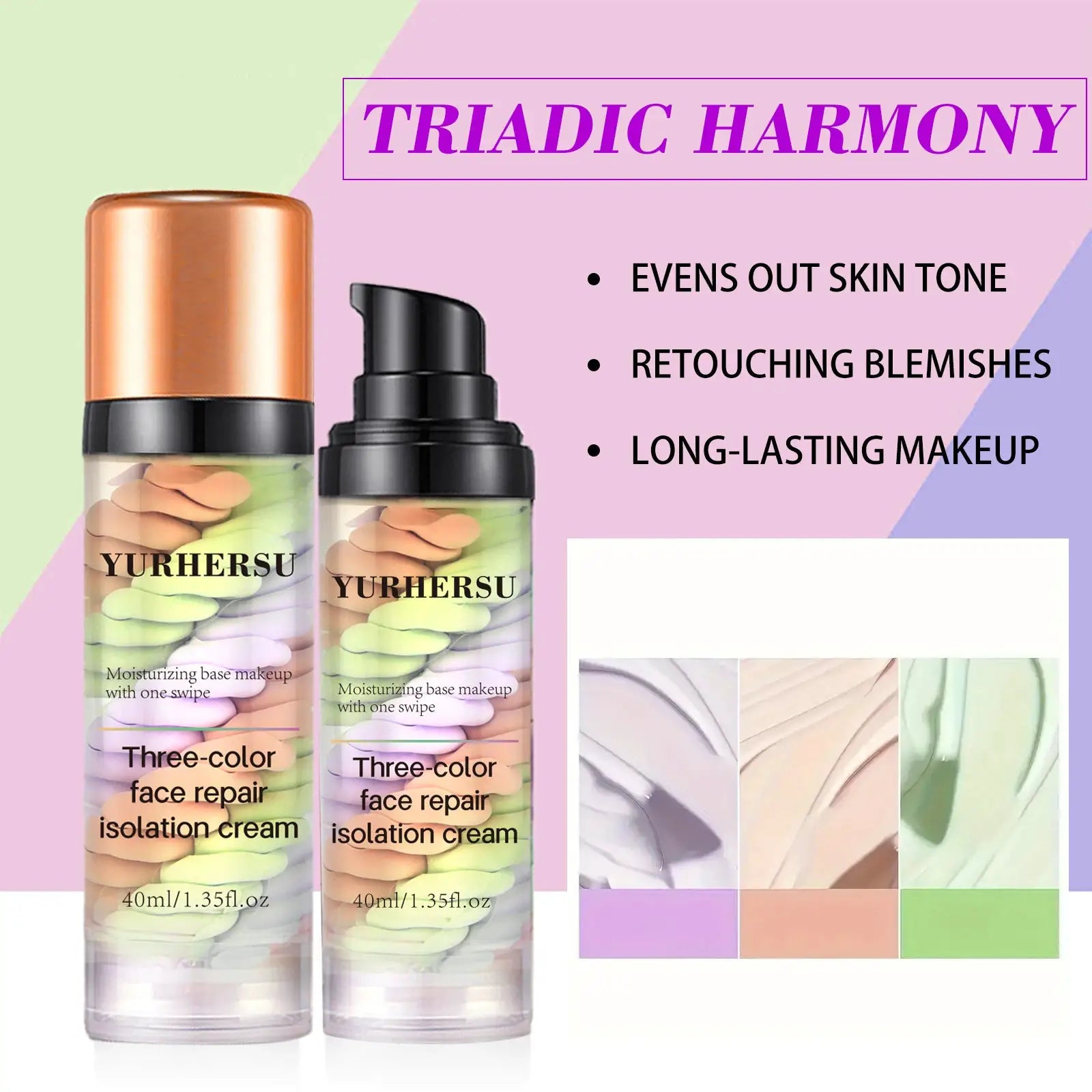 Three Color Press Release Cream Concealer Makeup Base Brightening Hydrating Formula For Flawless Complexion