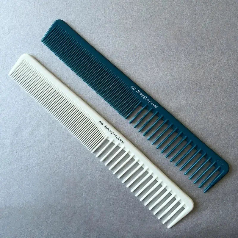 Simples Market professional hair cutting combs, anti-static flat-head, fine-tooth, blue and white pair