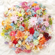 Assorted silk artificial flowers bundle, multi-color blooms for home decor and weddings (20/50 pcs)