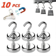 10 Pack Strong Magnetic Hooks Stainless Steel Multi Purpose Storage Hooks For Kitchen Bathroom Home Garage Key Hangers