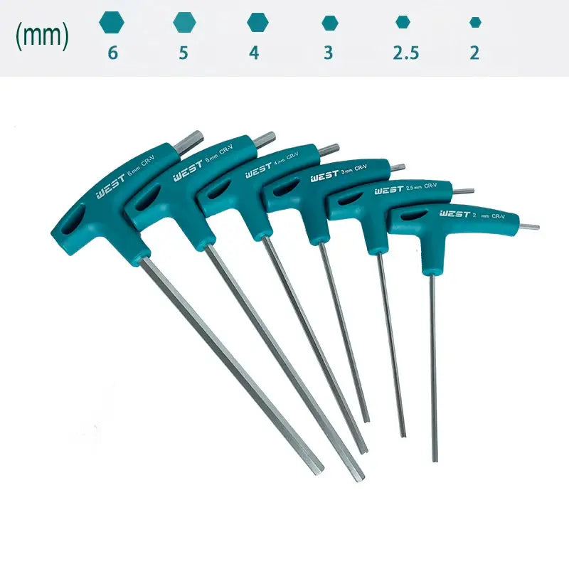 T Handle Hex Allen Key Set For Bike Repair Tools Ergonomic Grips 2mm 2.5mm 3mm 4mm 5mm 6mm 8mm