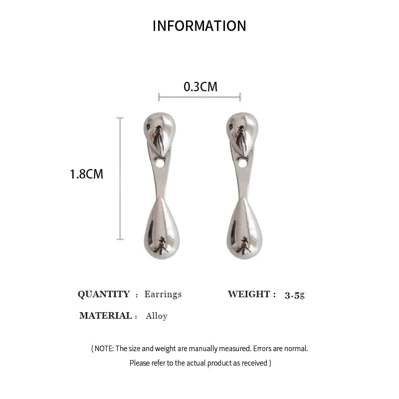 Minimalist Water Drop Earrings For Women Compact Glossy Ear Stud Fashion Jewelry Accessories
