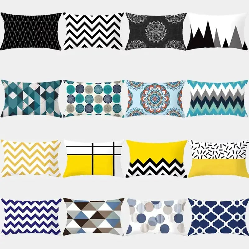 Simples Market 18-piece 30x50cm geometric pillowcase set, polyester, assorted patterns