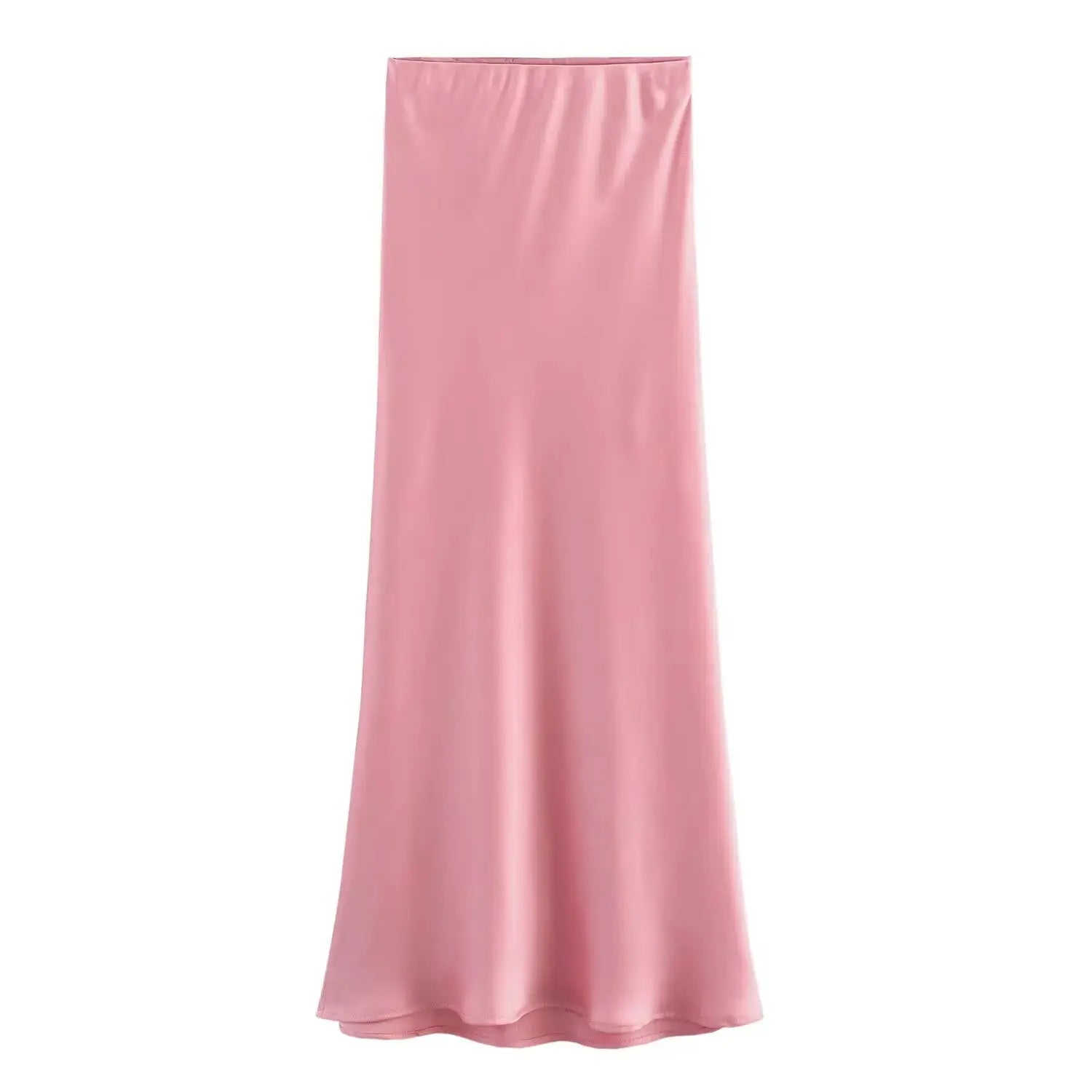 Kondala Vintage Satin Long Skirt For Women High Waist Solid Silky Fashion 2025 Spring Elegant Timeless Comfort
