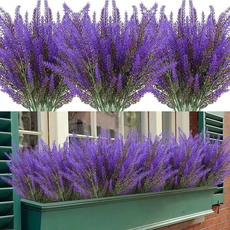 Five Piece Artificial Lavender Flowers Set For Wedding Decor Provence Nordic Style Indoor Home Vase Accent - Simples Market