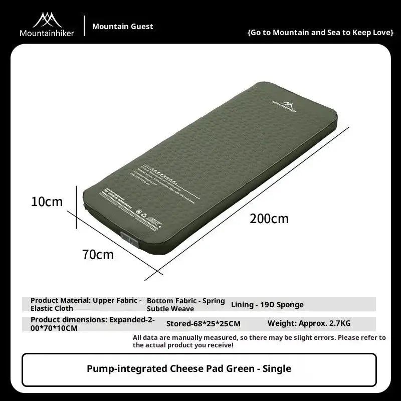 MountainHiker Self Inflating Mattress For Single Or Double Use Thick 10cm Camping Sleeping Pad Compact Folding Bed
