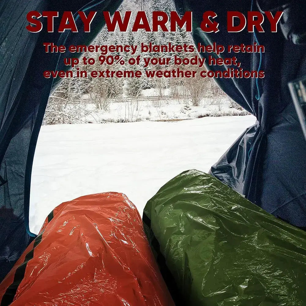 Emergency Sleeping Bag Ultra Waterproof Mylar Thermal Blanket Lightweight Survival Gear For Camping And Hiking