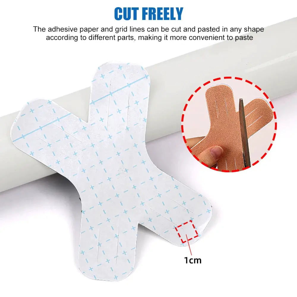 10pcs white kinesiology tape sheets by Simples Market; elastic waterproof athletic tape for knee, shoulder, and elbow.