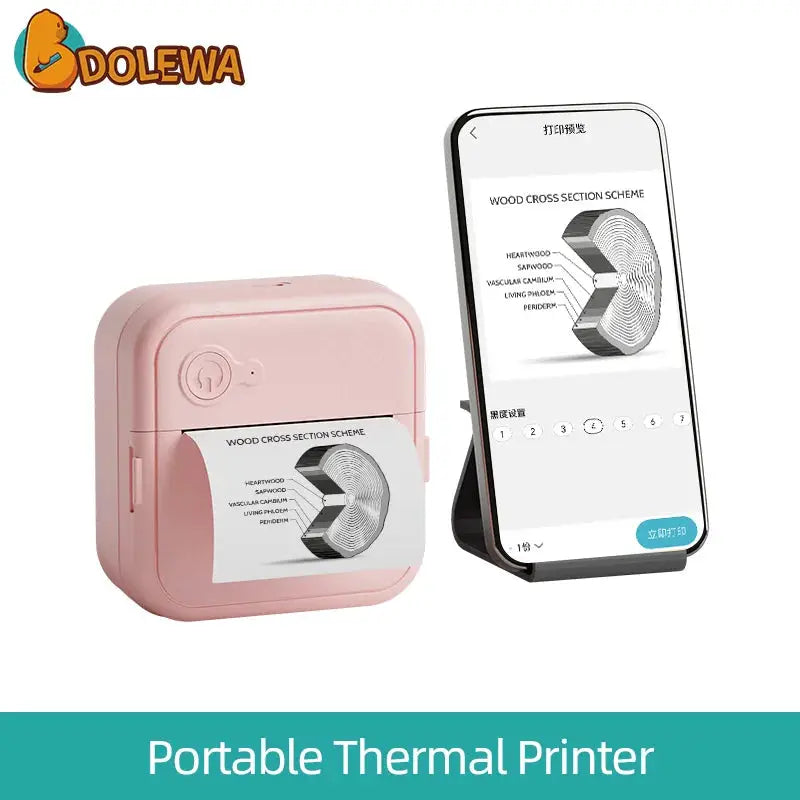 DOLEWA D8 Portable Bluetooth Inkless Sticker Printer Maker For Office
