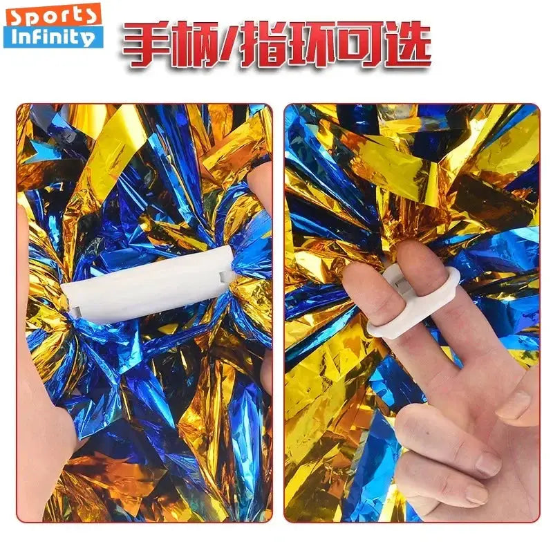 Large Cheerleading Pom Poms With Handle Cheer Balls Big Gold Silver Red Yellow Blue For Women And Kids Accessories