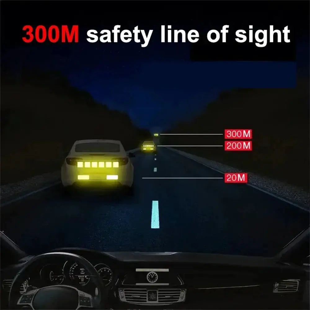 10 Pcs 3X8Cm Car Bumper Reflective Stickers For Safety Warning Strips For Low Light Visibility