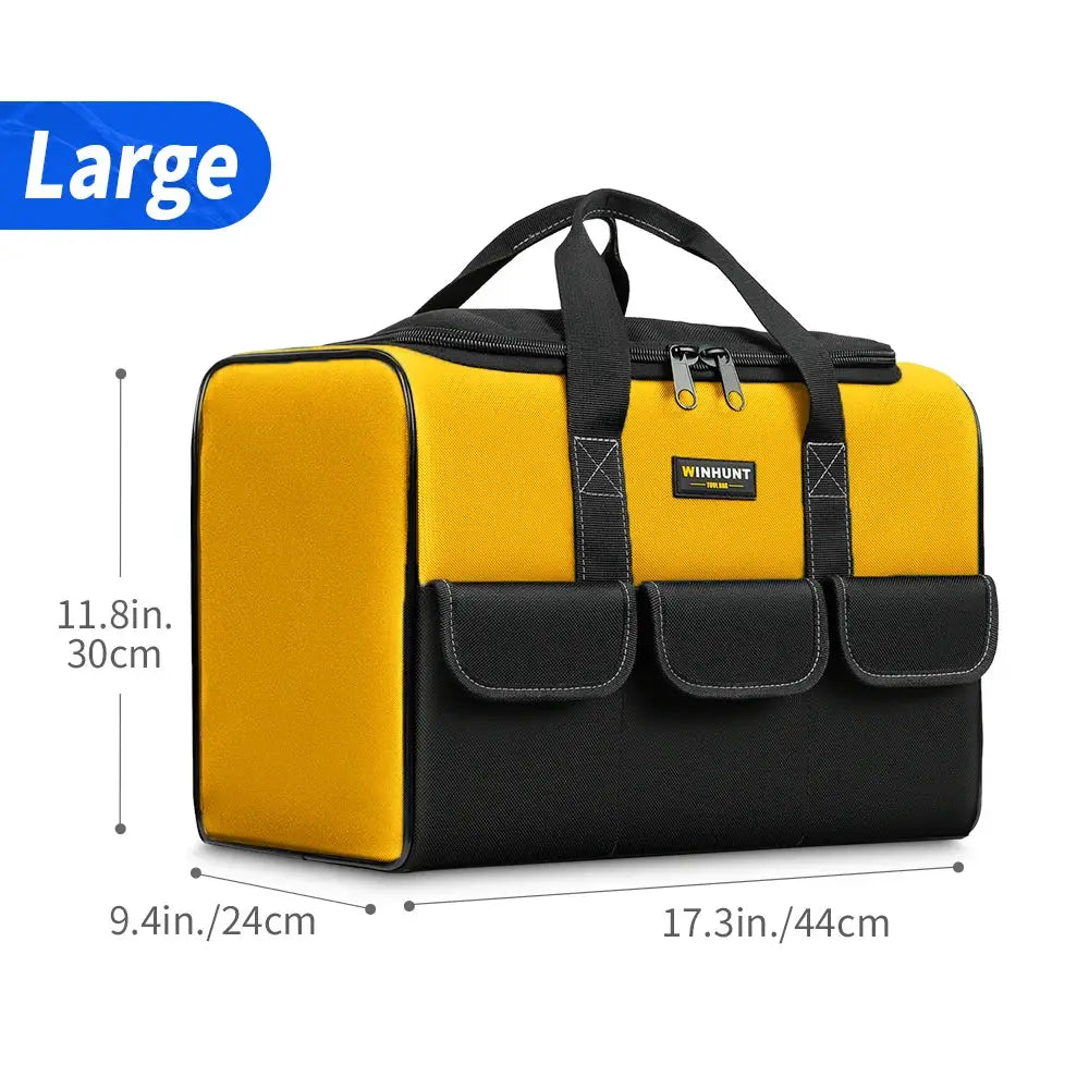 Tool bag 17-Inch, yellow and black with 6 exterior pockets by WINHUNT
