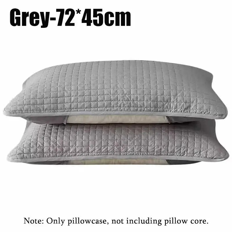 Grey quilted pillow covers 72x45cm, two-piece set; waterproof anti-mite pillow protector (no core)