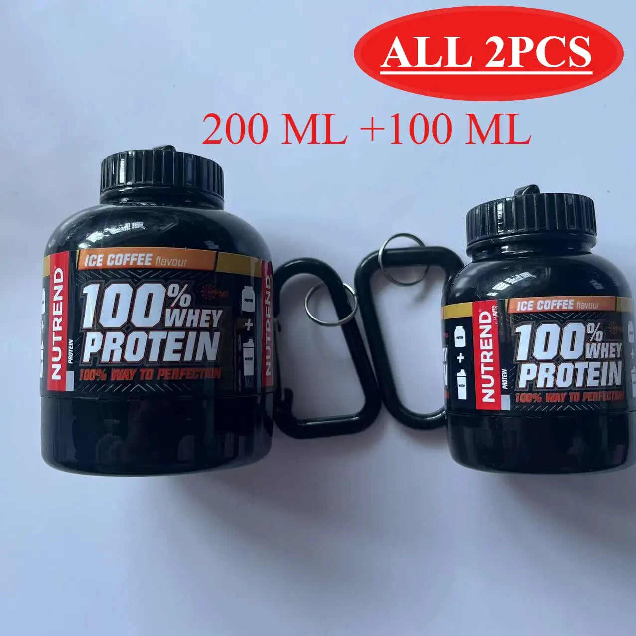 100ml 200ml Portable Mini Protein Powder Bottle With Keychain Funnel Medicine Box For Outdoor Sports