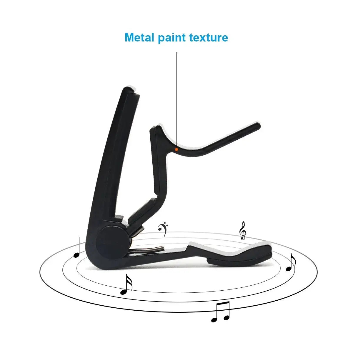 Single Handed Guitar Capo for Acoustic and Electric Guitars Aluminum Quick Clamping Black