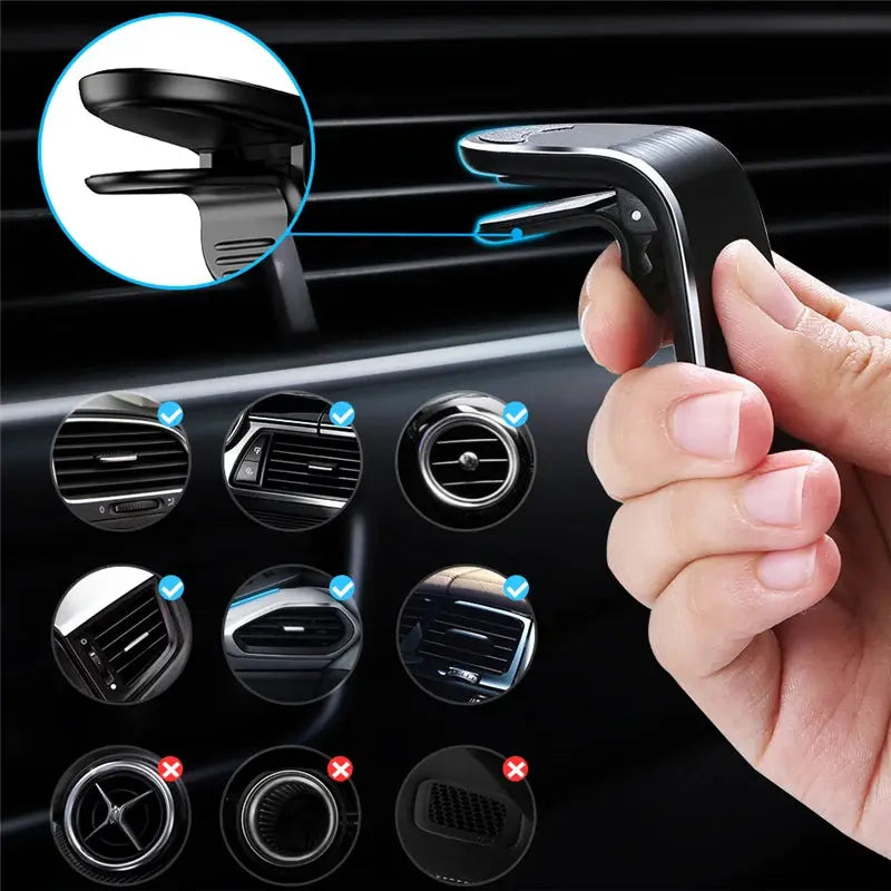 Magnetic Car Phone Holder Air Vent Clip Mount 360 Rotation Stand
