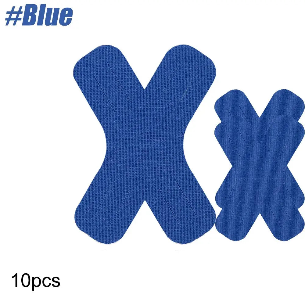 Kinesiology tape precut X-shaped by Simples Market, blue, 10 pcs