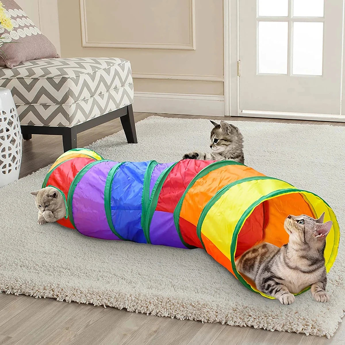 Foldable Cat Tunnel Interactive Toy for Cats Kittens Puppies Rabbits
