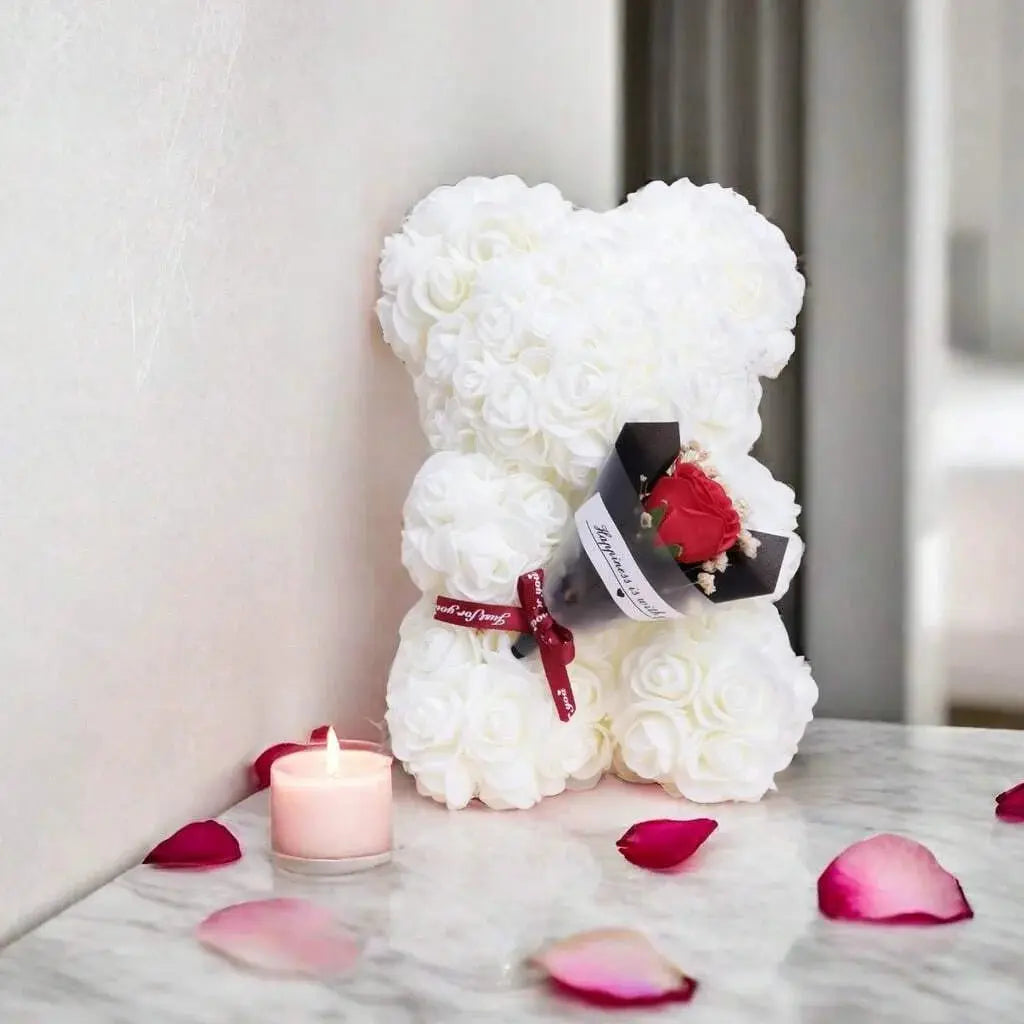 Foam Rose Teddy Bear Carry Bouquet For Weddings Mothers Day Nurses And Teachers And Other Celebrations