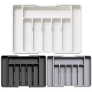 Expandable Kitchen Drawer Organizer With Adjustable Compartments And Retractable Dividers For Utensils