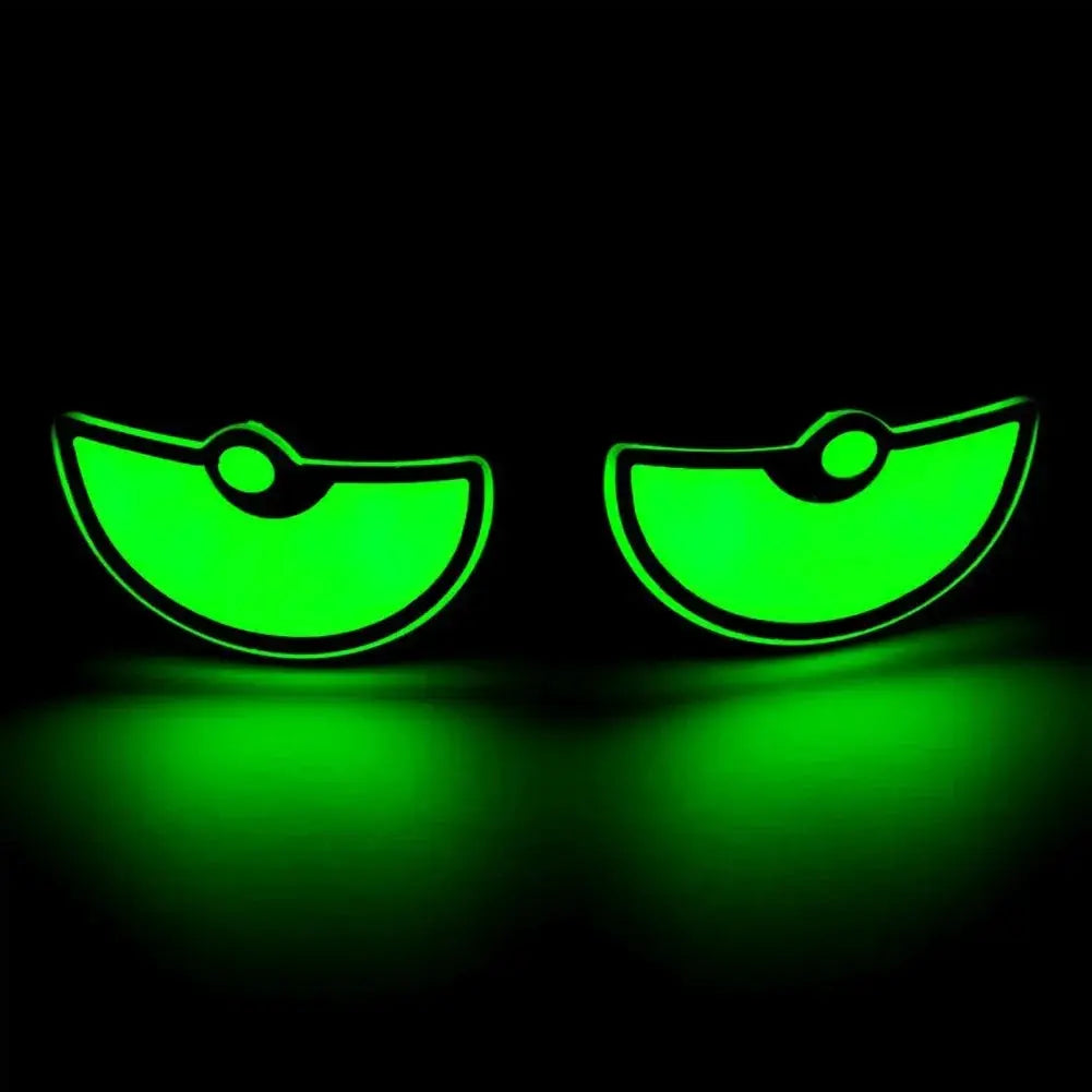 LED devil-eye light pair for cars, bright green glow, decorative headlight/turn-signal accents