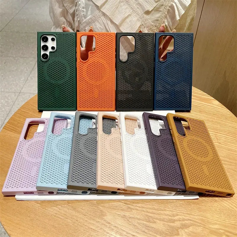 AeroGuard MagSafe Heat Dissipation Case For Samsung Galaxy S25 S24 S23 S22 Ultra Cooling And Wireless Charging