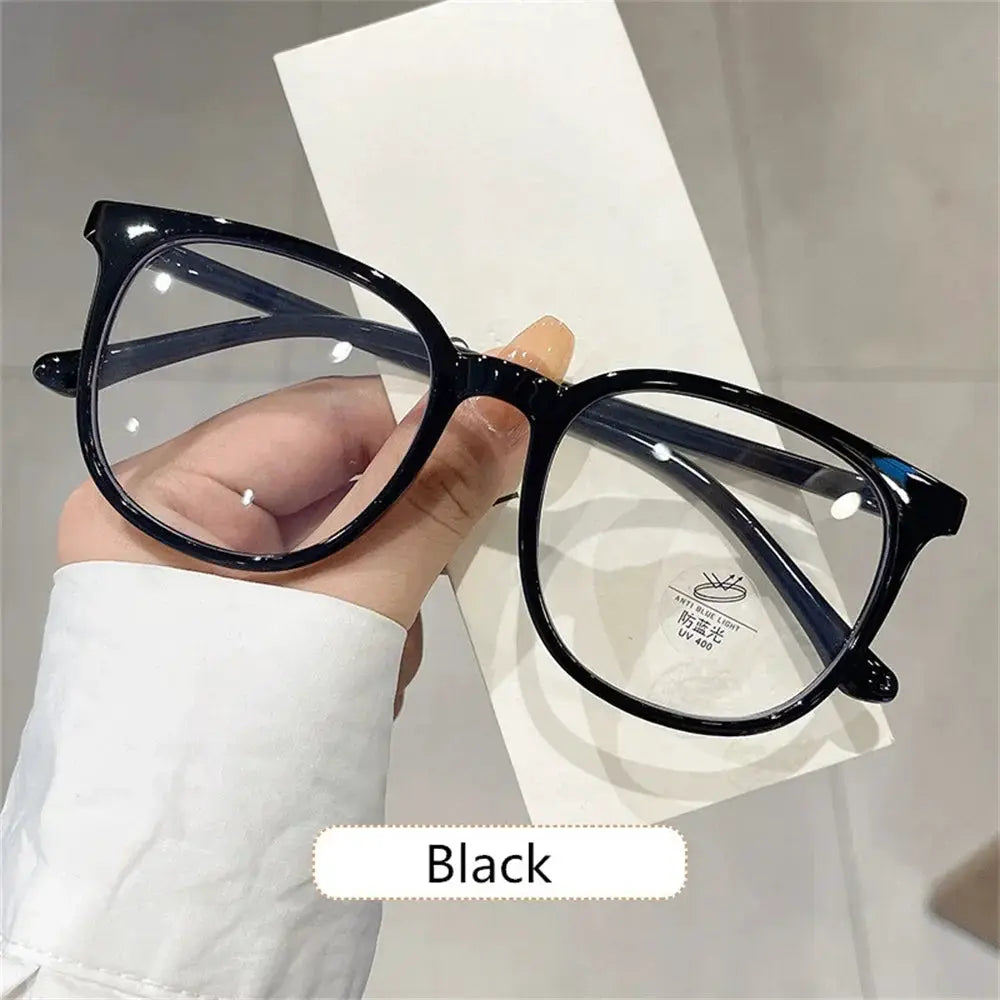 Korean Retro Square Glasses Ultra Light Transparent Frame Eyewear Anti Blue Light For Unisex