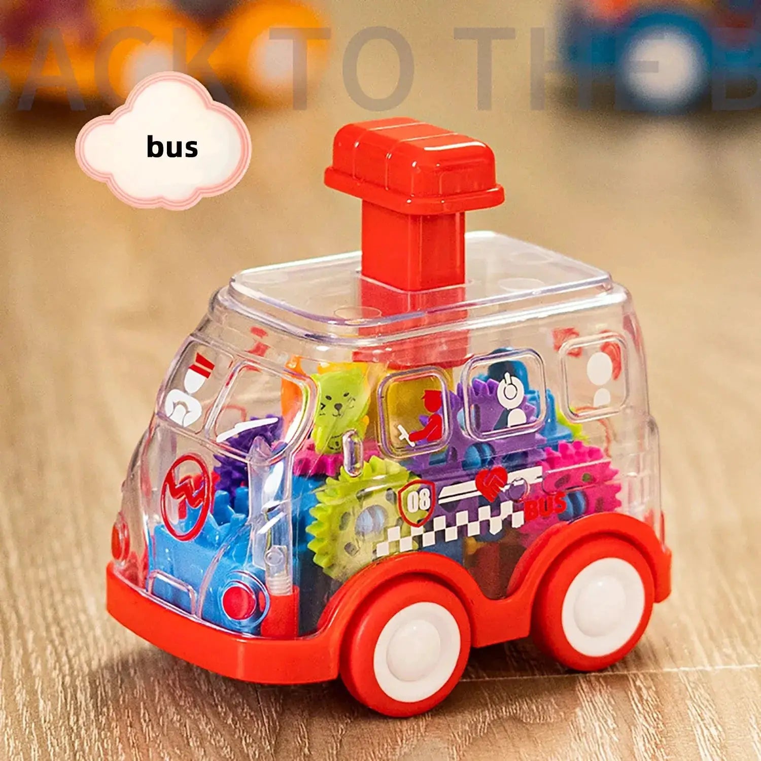 Transparent Gear Car Toy With Inertia Pull Back Action For Kids Boys And Girls Battery Free Educational Gift
