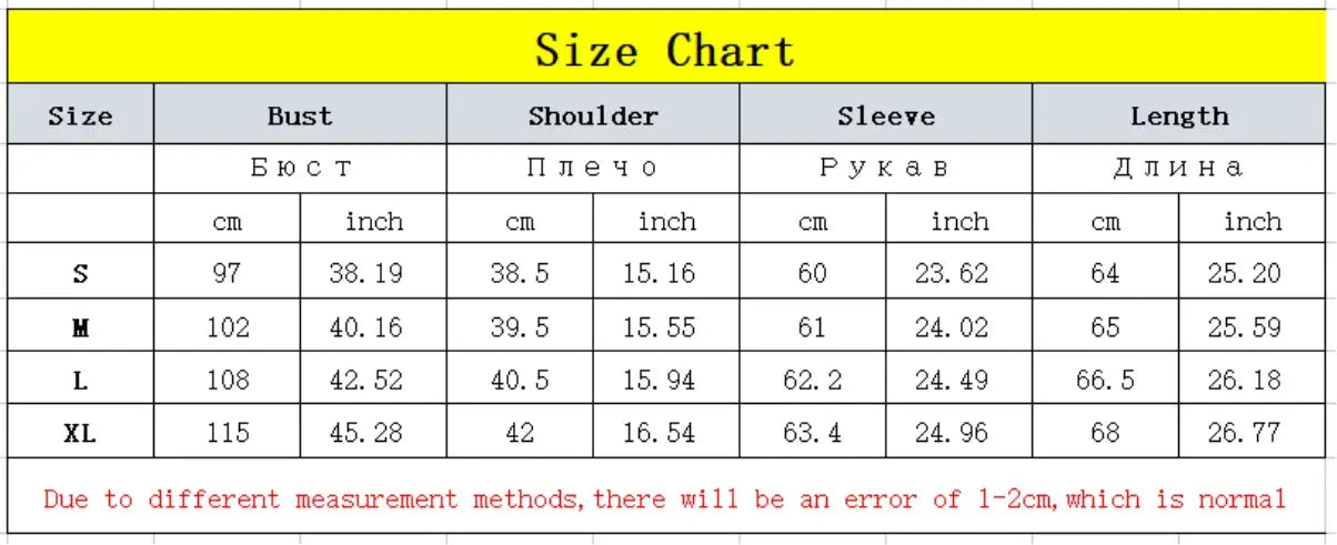 Simples Market Women's Shirt size chart showing bust, shoulder, sleeve and length measurements; solid color, long sleeve.