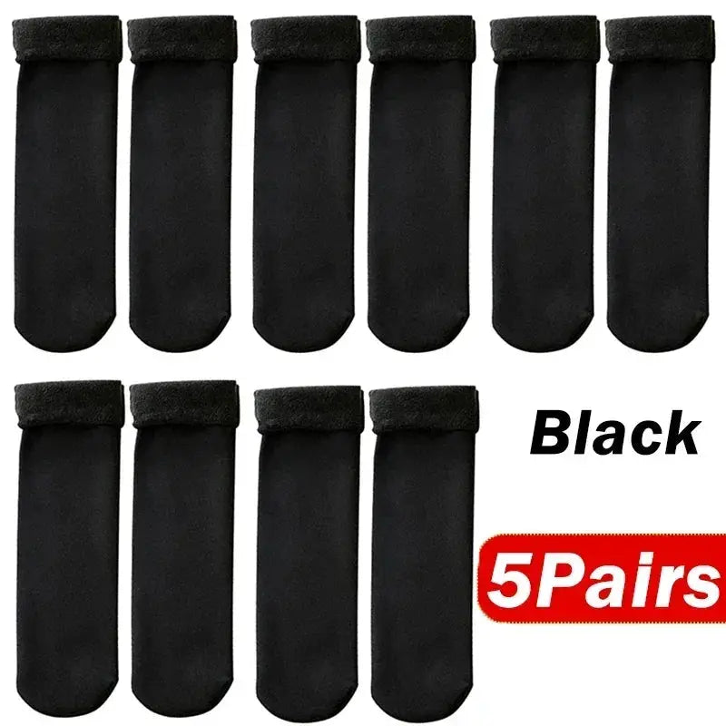 CozyNest Women Winter Thickened Short Socks Velvet Nylon Thermal Breathable Indoor Outdoor Cozy Warmth All Day Comfort