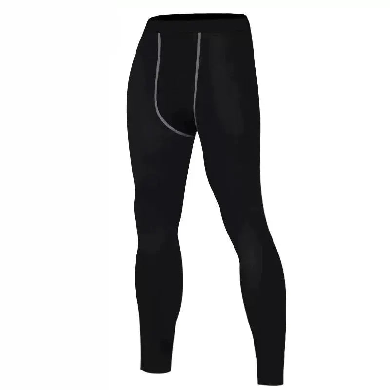 SONECHOKI men's compression pants in black polyester gym leggings for training, dry-fit running tights