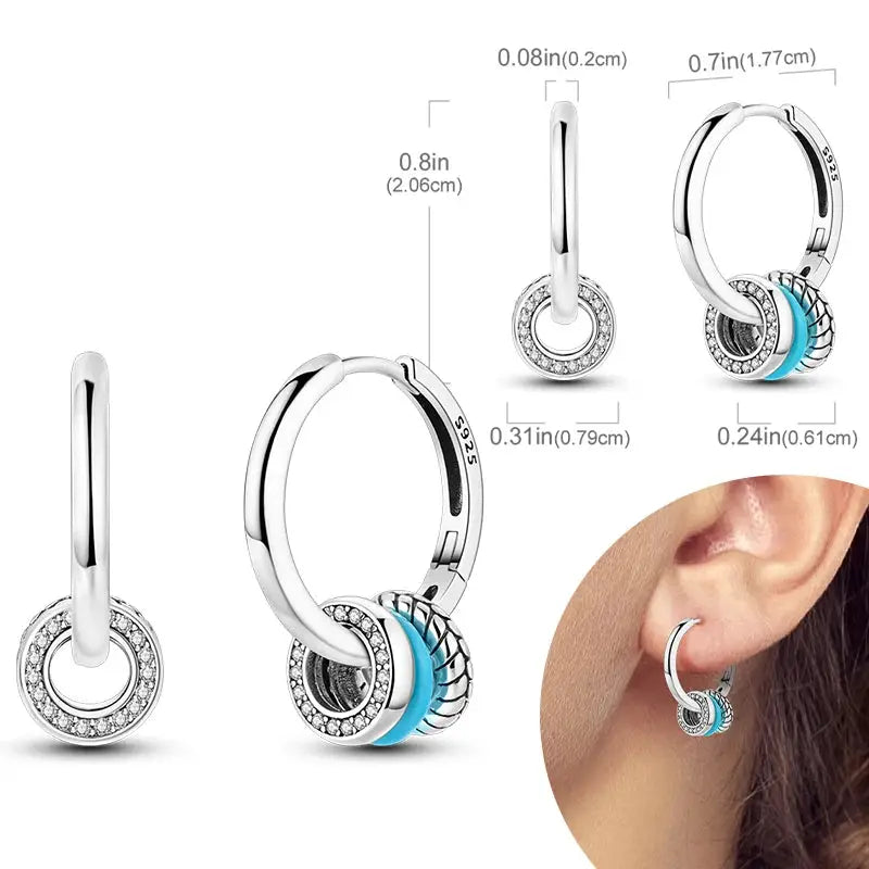 925 Sterling Silver Hoop Earrings Hypoallergenic Zirconia Hoops For Women Girls High Quality Fashion Jewelry