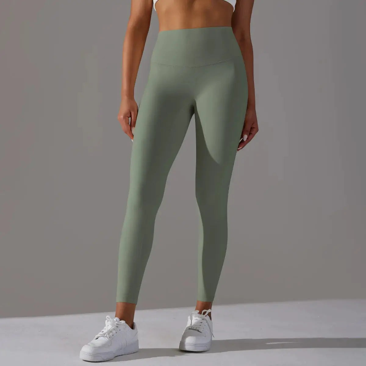 Simples Market High Waist Naked Feeling Leggings for women in sage green; gym/fitness tight yoga pants