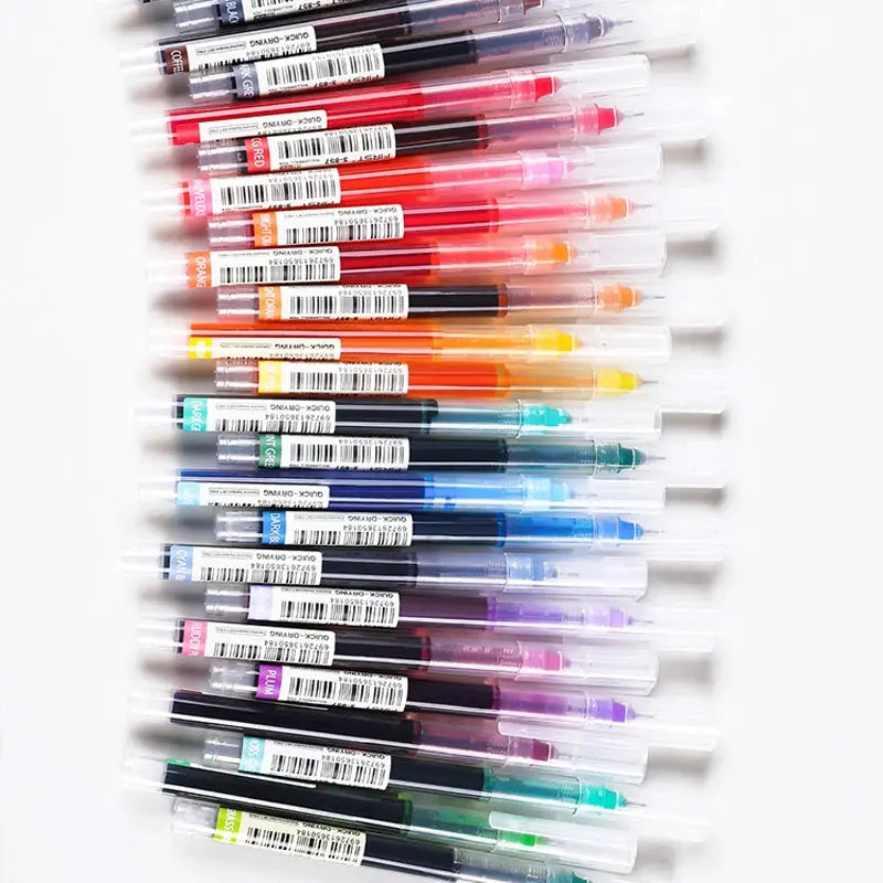 Simples Market 10-color gel pen set with transparent barrels and 0.5mm tips