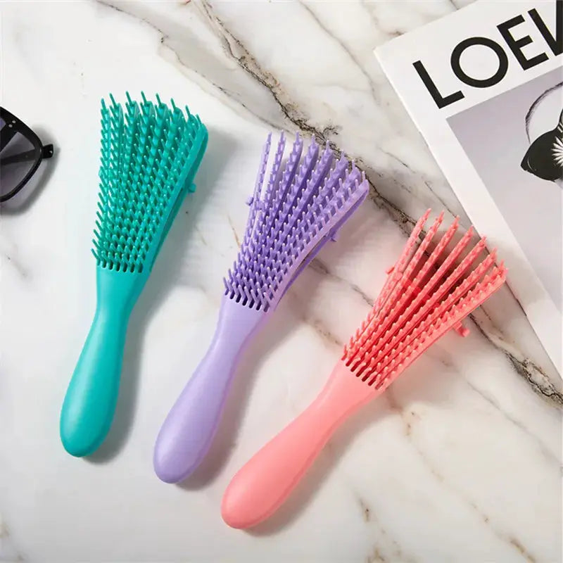 Detangling Hair Brush With Scalp Massage For Curly Hair Women Men Detangler Comb Salon Quality